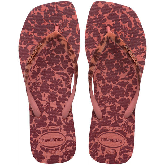 Women's Velvet Slim Square Flip Flops