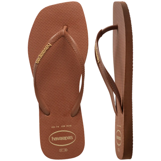 Women's Slim Square Logo Pop Up Flip Flops