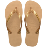 Women's Top Logo Metallic Flip Flops