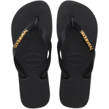 Women's Top Logo Metallic Flip Flops