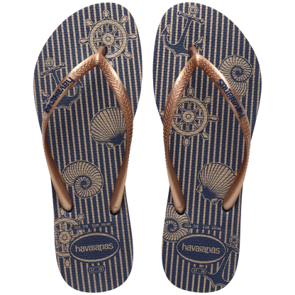 Women's Nautical Slim Flip Flops