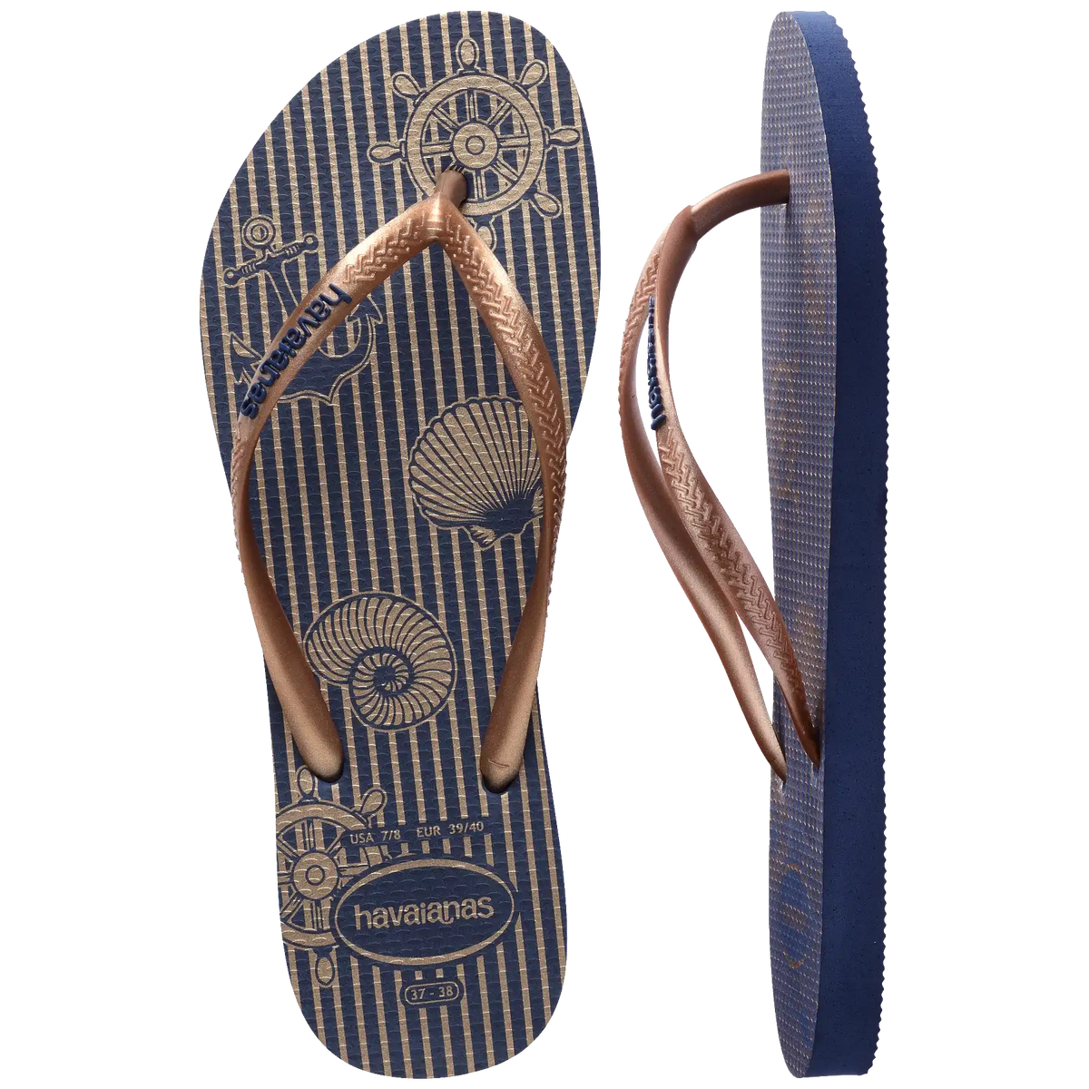 Women's Nautical Slim Flip Flops