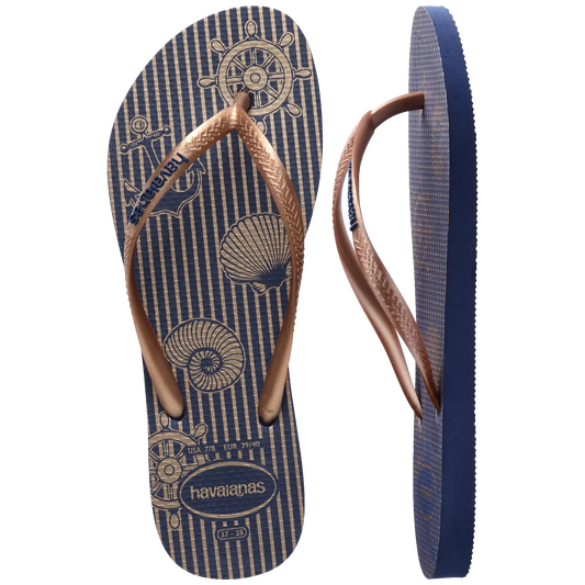 Women's Nautical Slim Flip Flops