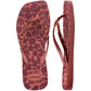 Women's Velvet Slim Square Flip Flops